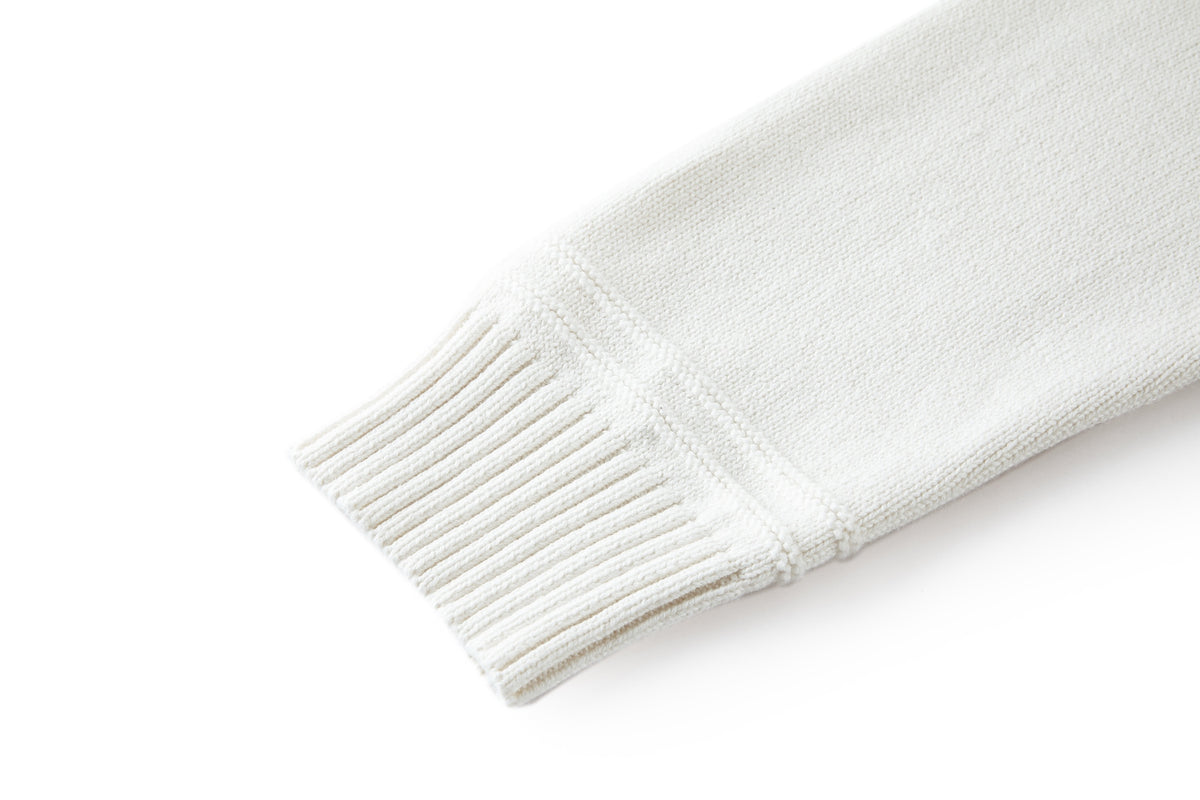 Gucci Knit Cotton Wool Sweater with Intarsia "White"