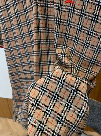 Burberry Check Cotton Blend Polo T-Shirt "Sand Beige"