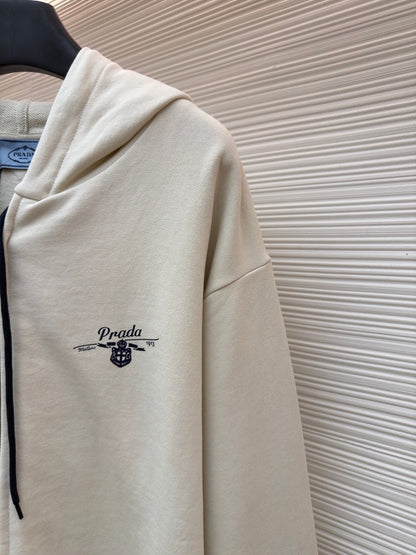 Prada Zip Hoodie "White"
