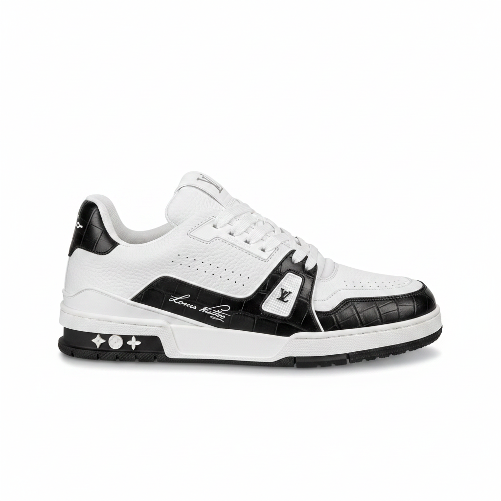 Louis Vuitton LV Trainers "White-Black Crocodile"
