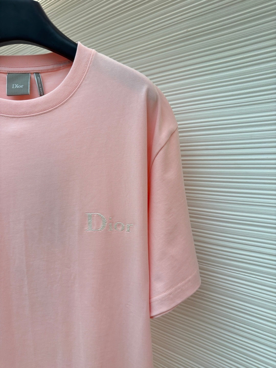 Dior T-Shirt with Dior Embroidery "Pink Cotton Jersey"