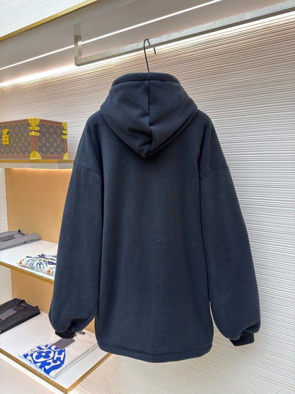 Balenciaga Loop Sports Icon Zip-Up Hoodie "Black"