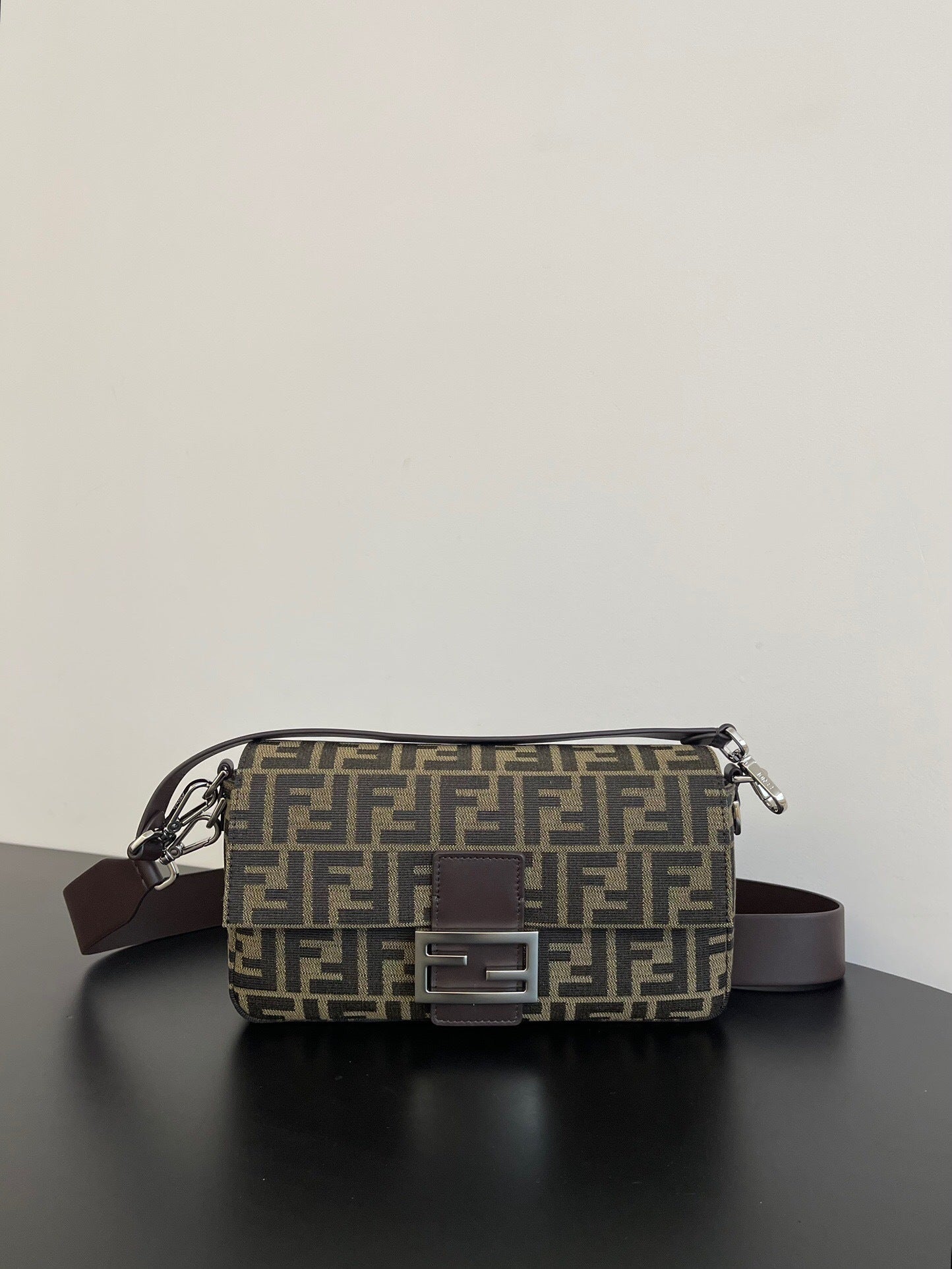 Fendi Baguette FF Jacquard Fabric Bag