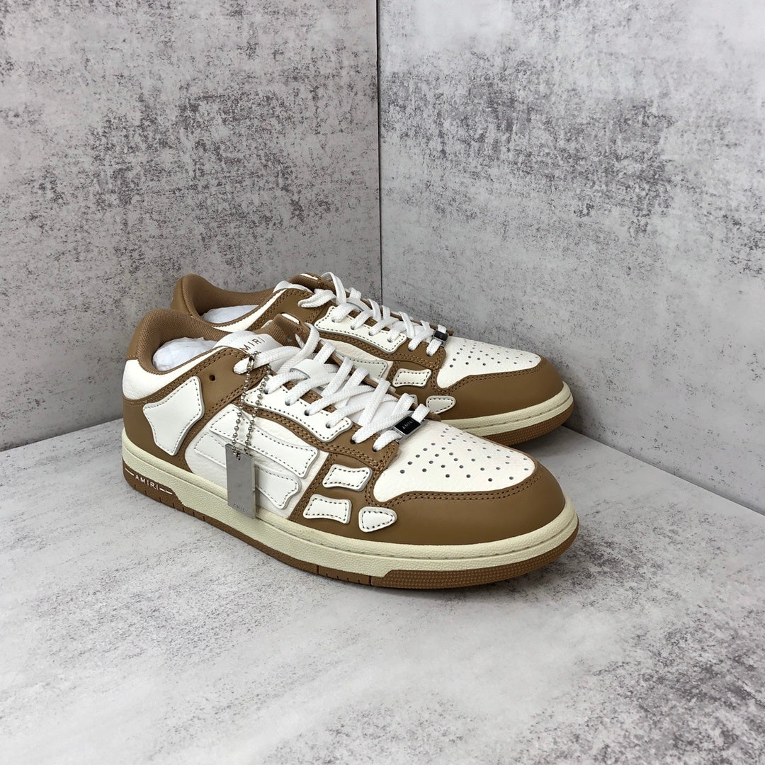Amiri Skel Top Low "White-Brown"