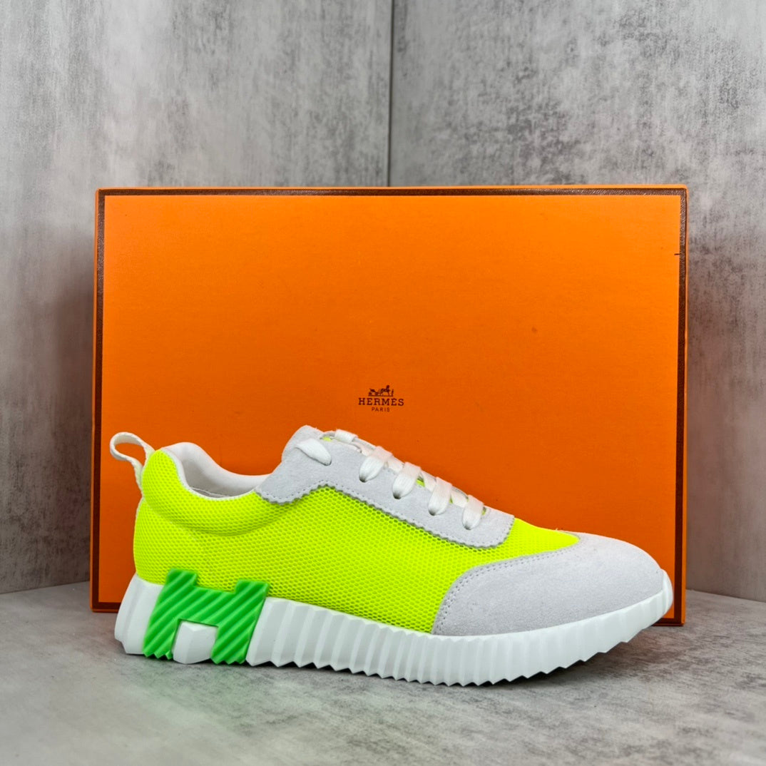 Hermes Bouncing Sneakers "Neon Yellow-Grey"