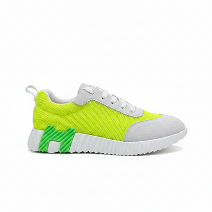 Hermes Bouncing Sneakers "Neon Yellow-Grey"
