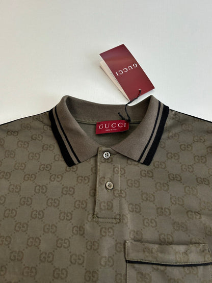 Gucci GG Jersey Jacquard Polo T-Shirt "Forest Green"