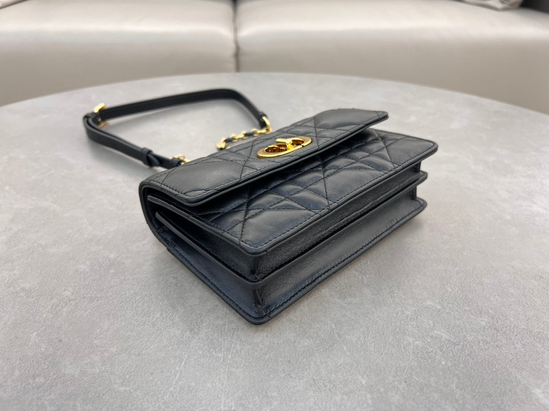 Dior Miss Caro Mini Bag "Black Macrocannage Lambskin"