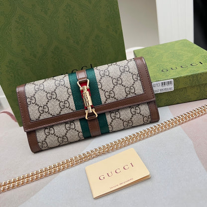 Gucci Jackie 1961 GG Continental Chain Wallet