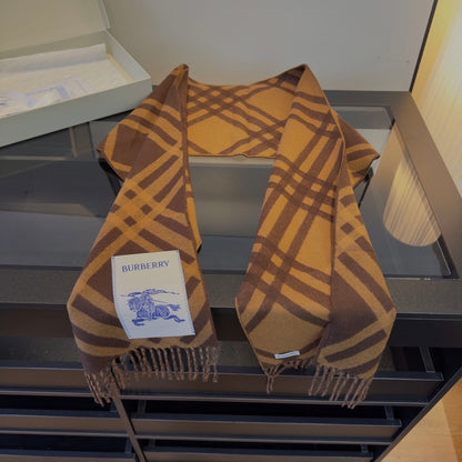 Burberry Check Cashmere Scarf "Brown"