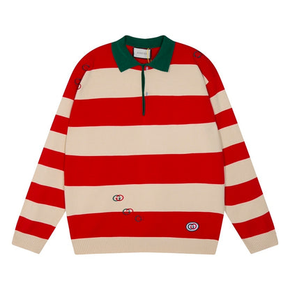 Gucci Polo Sweater "Ivory-Red-Green"