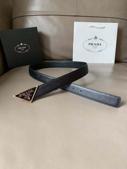 Prada 30mm Saffiano Leather Belt "Black"