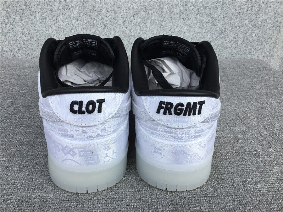Clot x Fragment Design x Nike Dunk "White-Black"