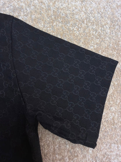 Gucci GG Canvas Linen Blend Bowling Shirt "Black"