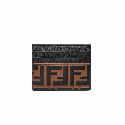 Fendi FF Logo Leather Card Holder