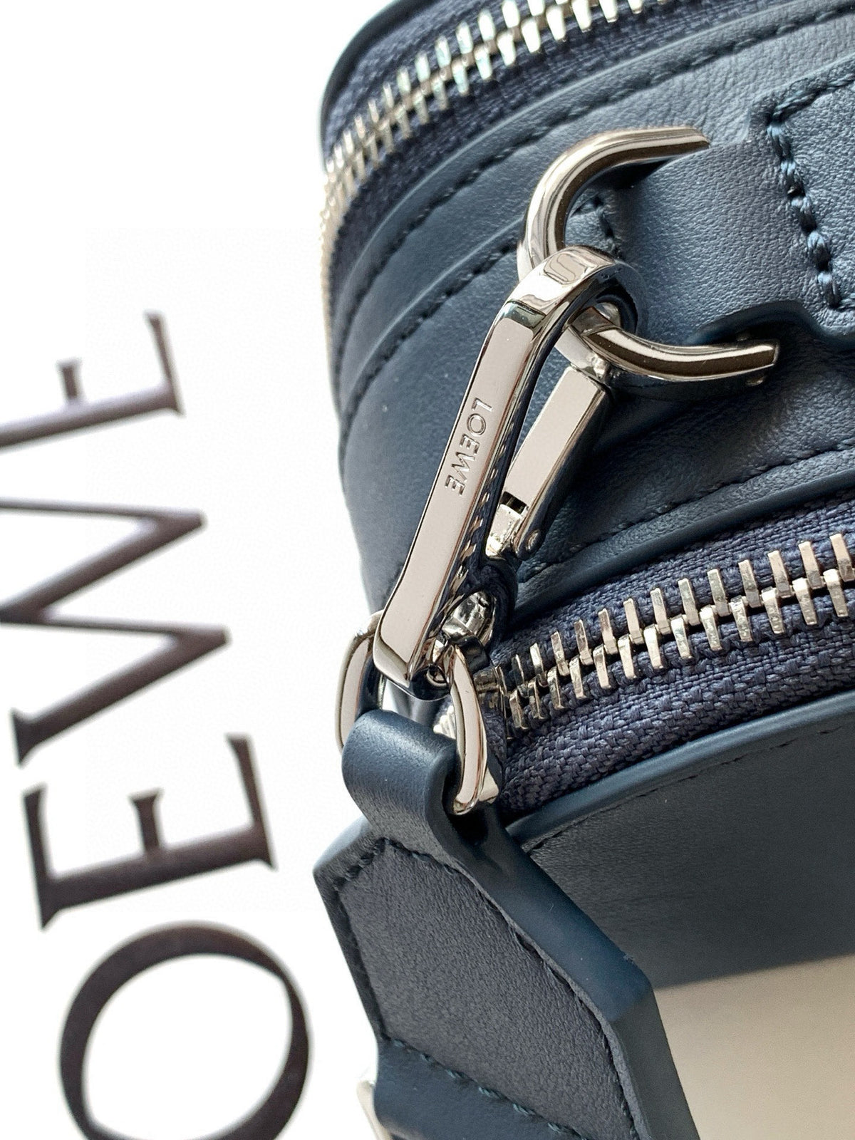 Loewe Mini Crossbody Camera Bag in Satin Calfskin "Blue"