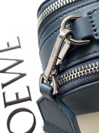 Loewe Mini Crossbody Camera Bag in Satin Calfskin "Blue"