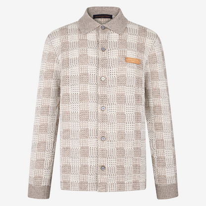 Louis Vuitton Tweedy Jacquard Check Cardigan "Beige"