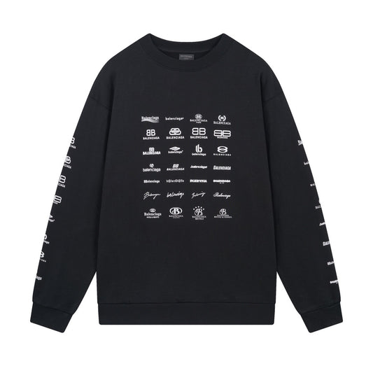 Balenciaga Archive Multi Logo Sweatshirt "Black-White"
