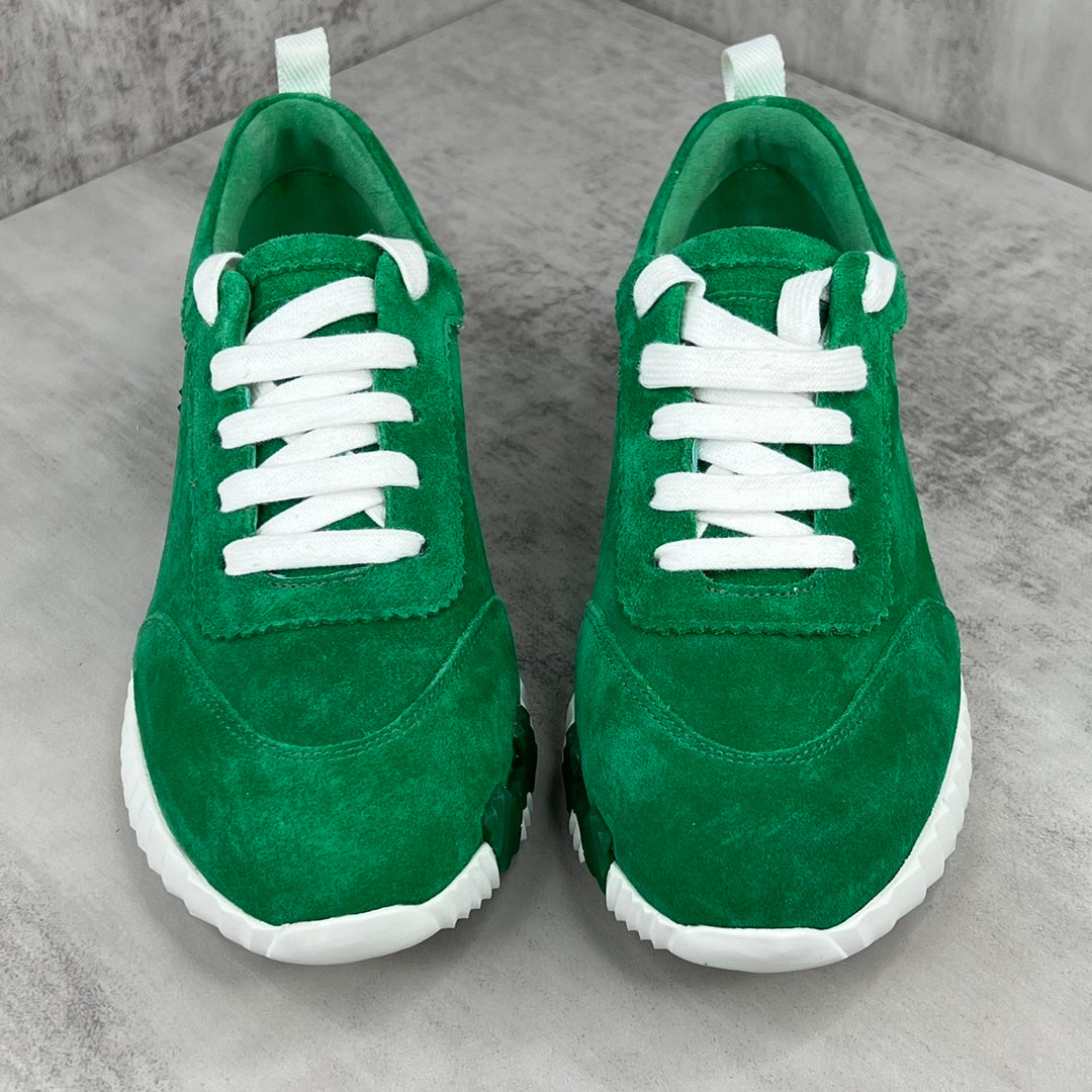 Hermes Bouncing Sneakers "Green-White Suede"