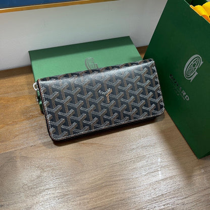 Goyard Matignon GM Wallet "Black & Tan"