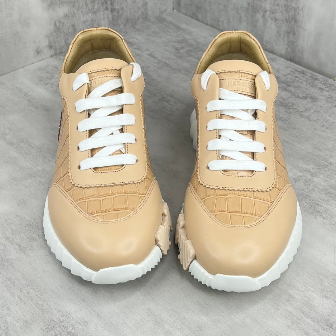 Hermes Bouncing Sneakers "Beige Crocodile Pattern"