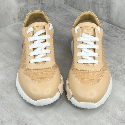 Hermes Bouncing Sneakers "Beige Crocodile Pattern"