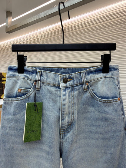Gucci Washed Denim Pant with GG turn ups