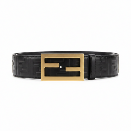 Fendi FF Embossed 38mm Leather Belt "Black"