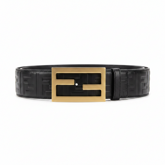 Fendi FF Embossed 38mm Leather Belt "Black"
