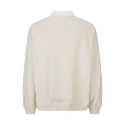 Louis Vuitton Embellished Half Zip Sweatshirt "Light Beige"