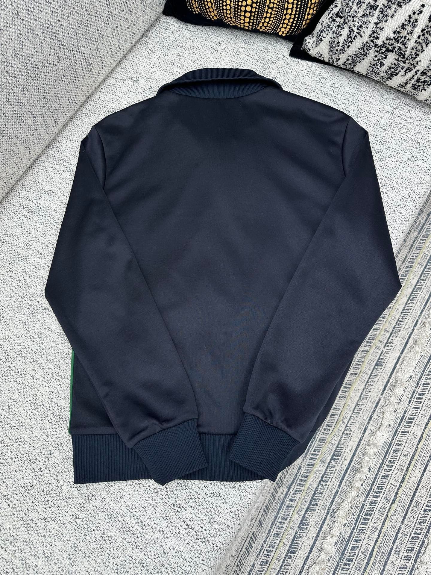 Gucci Technical Jersey Zip Jacket with Web "Dark Blue"