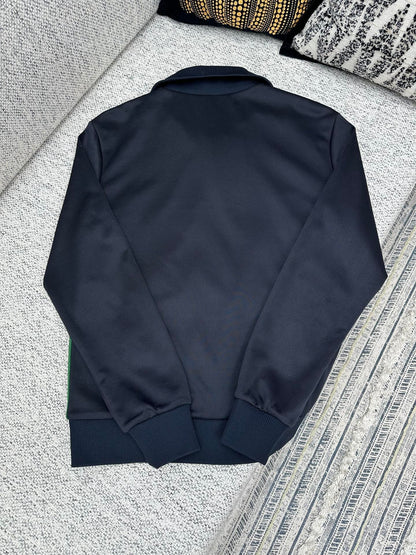 Gucci Technical Jersey Zip Jacket with Web "Dark Blue"