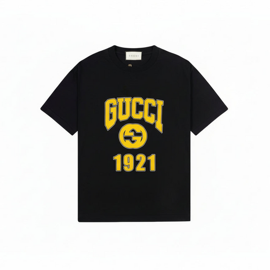 Gucci College Logo T-Shirt Print "Black-Yellow"