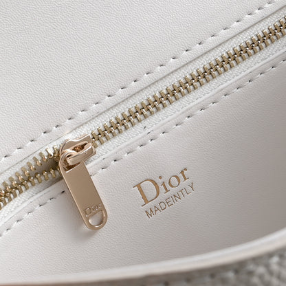Dior Medium Dior Médaillon Flap Bag "White Grained Calfskin"