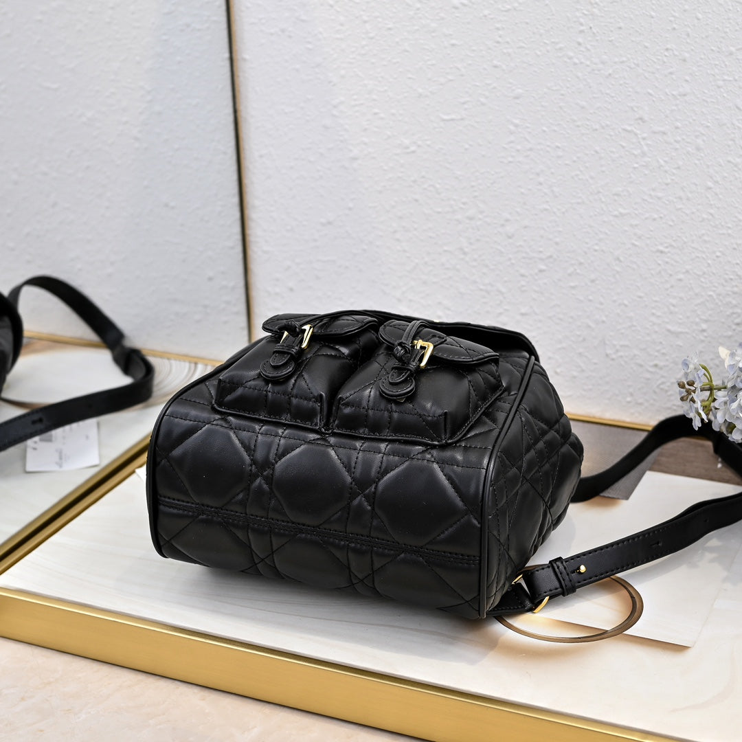 Dior Medium Dior Caro Backpack "Black Macrocannage Lambskin"