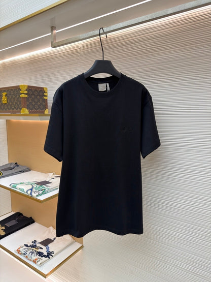 Dior T-Shirt with Dior Embroidery "Black Cotton Jersey"