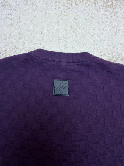 Louis Vuitton Damier Jacquard Short-Sleeved Crewneck "Purple Indigo"