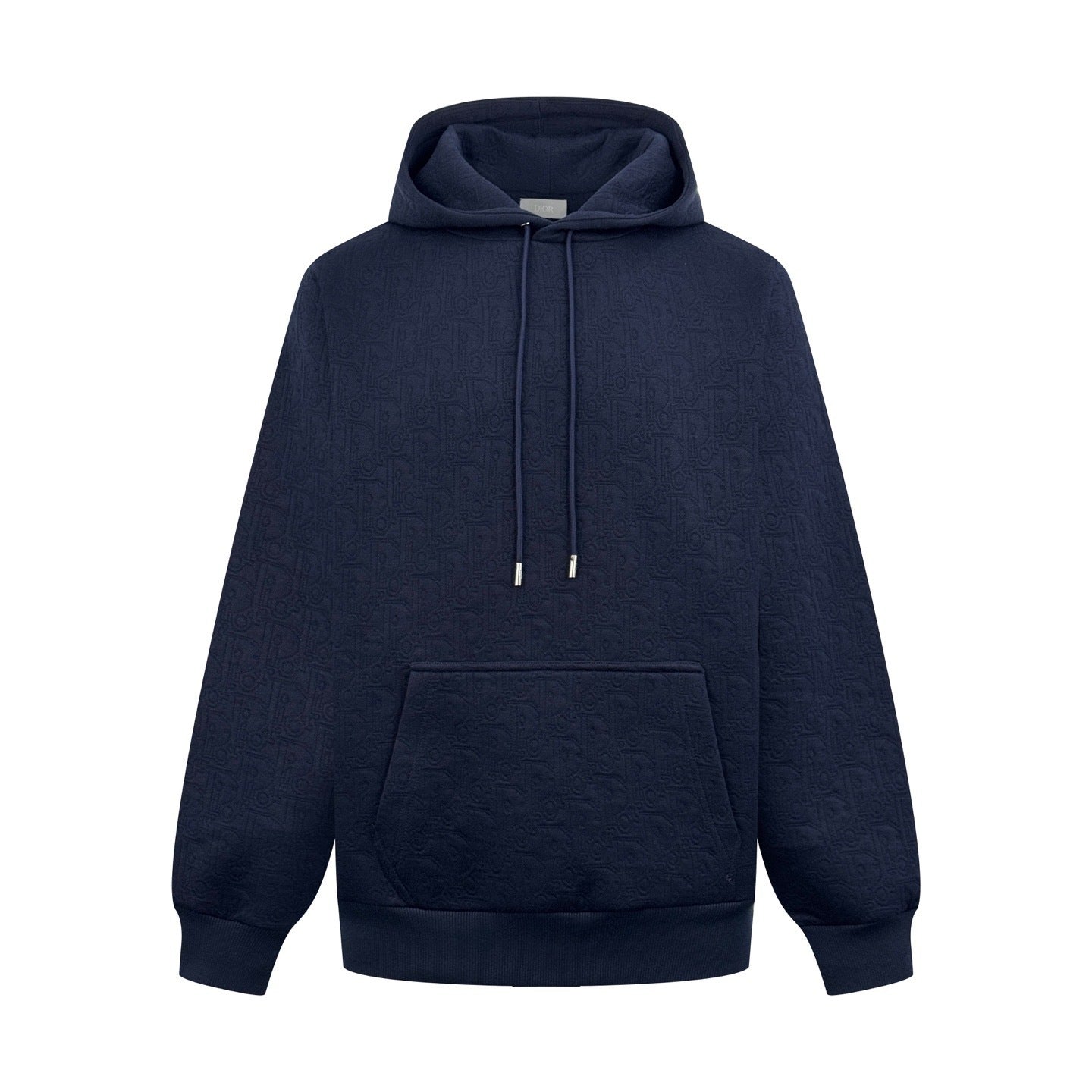 Dior Oblique Hooded Sweatshirt "Navy Blue Cotton-Blend Jersey"