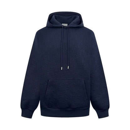Dior Oblique Hooded Sweatshirt "Navy Blue Cotton-Blend Jersey"