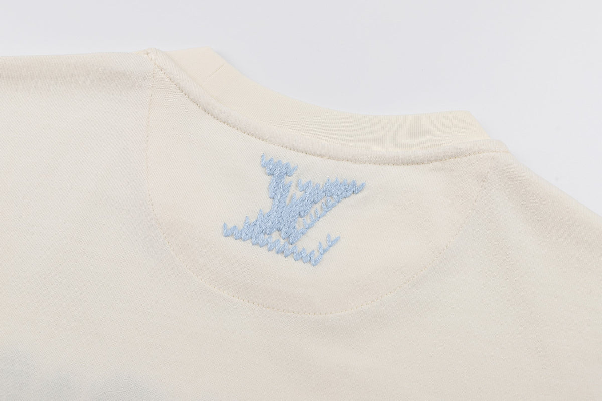 Louis Vuitton Embroidered Signature T-Shirt "Milky White"