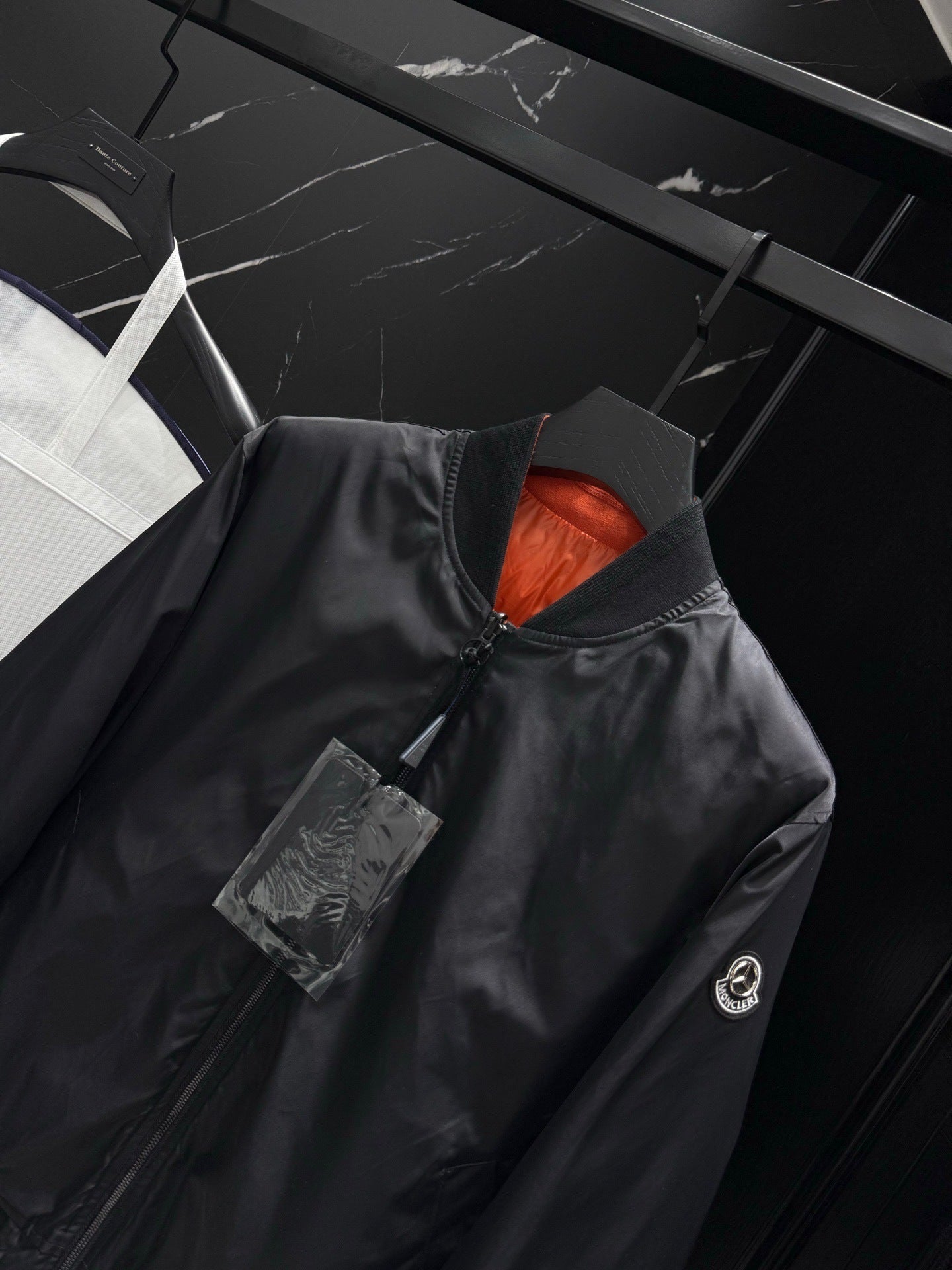 Moncler x Mercedes Benz Reversible Down Bomber Jacket "Black" and "Orange"