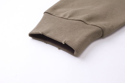 Balenciaga Distressed Caps Boxy Hoodie "Brown-Black"