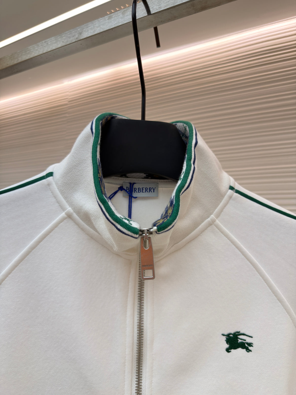 Burberry Nylon Cotton Tennis Jacket "Chalk White"