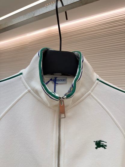 Burberry Nylon Cotton Tennis Jacket "Chalk White"