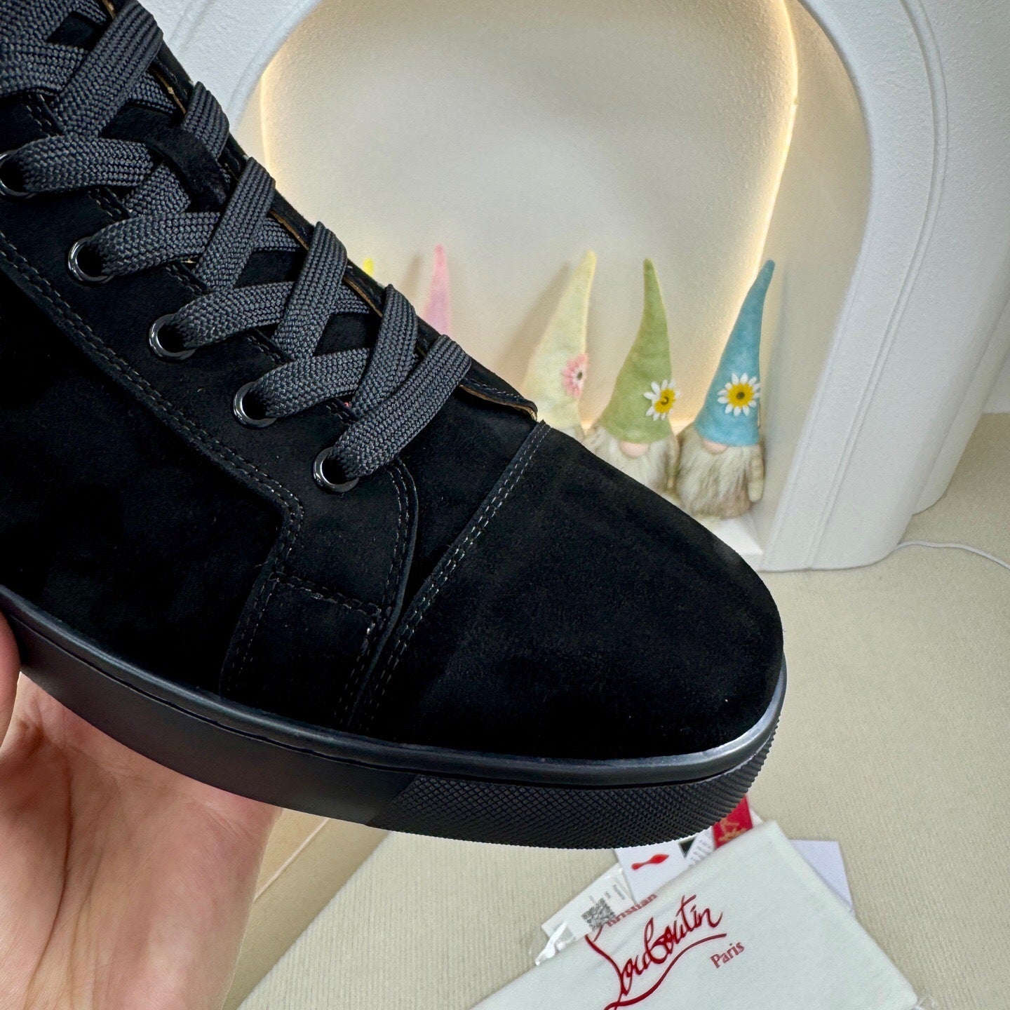 Christian Loubotin Louis High-Top Veau Velours "Black"