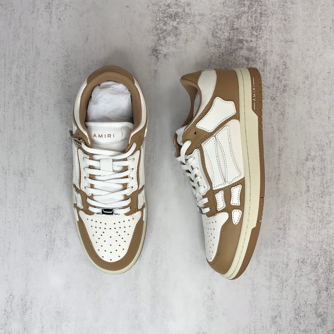 Amiri Skel Top Low "White-Brown"