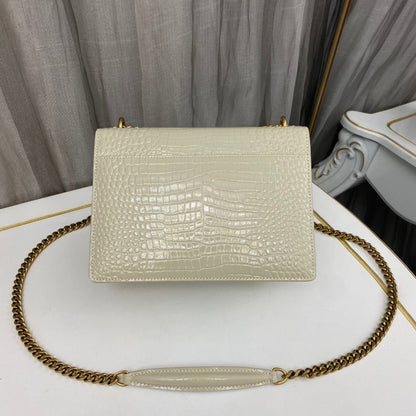 Saint Laurent Sunset Medium in Crocodile-Embossed Leather