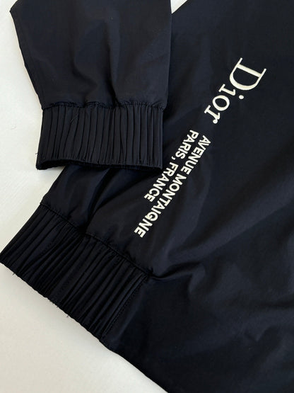 Dior Zipped Shirt with Dior Montaigne Embroidery "Black Technical Fabric"