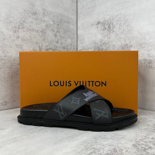 Louis Vuitton Slides "Black-Grey"